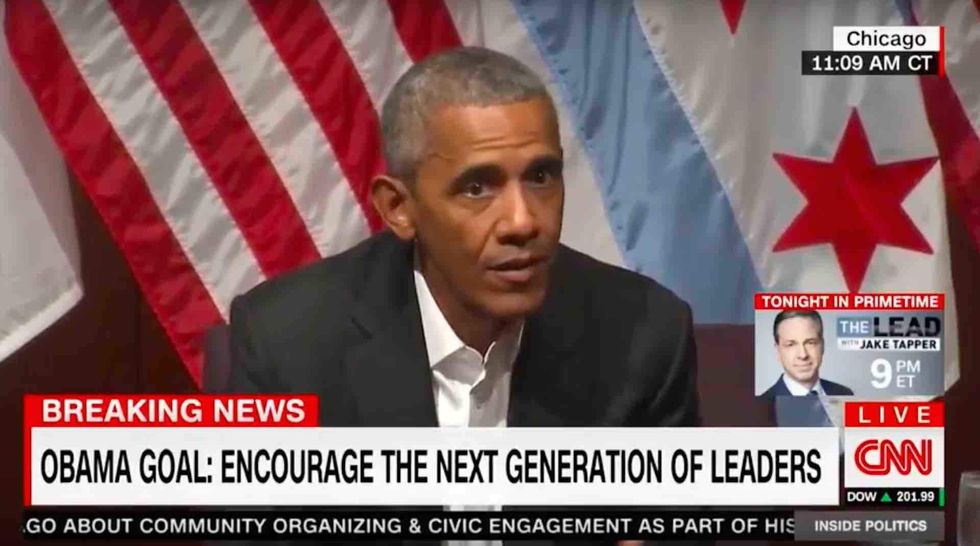 Watch: Obama prompts laughter from audience in first public remarks since leaving office