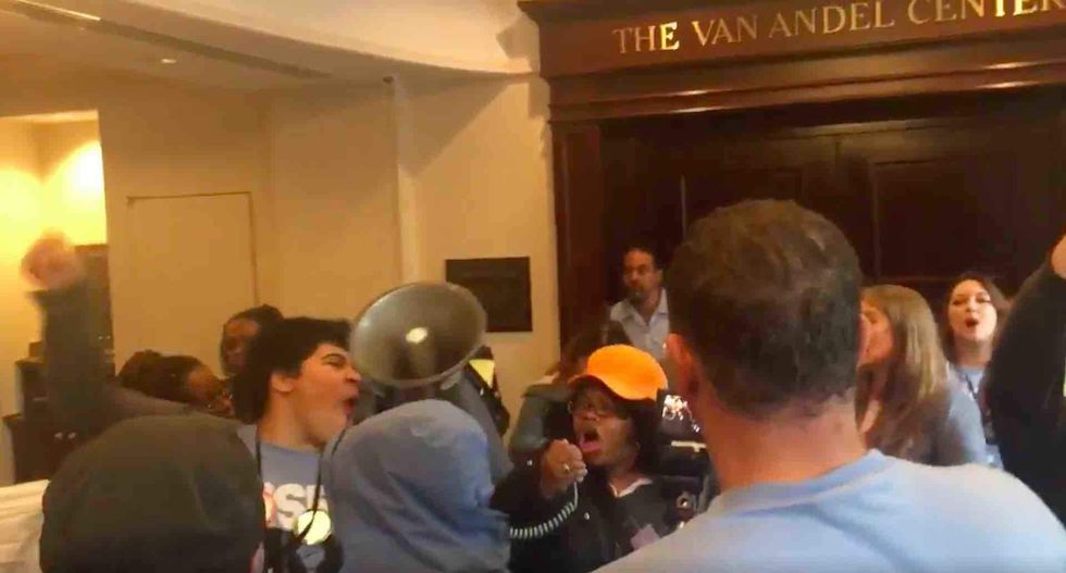 Liberal protesters storm Heritage Foundation's Washington, DC, office. It hilariously backfires.