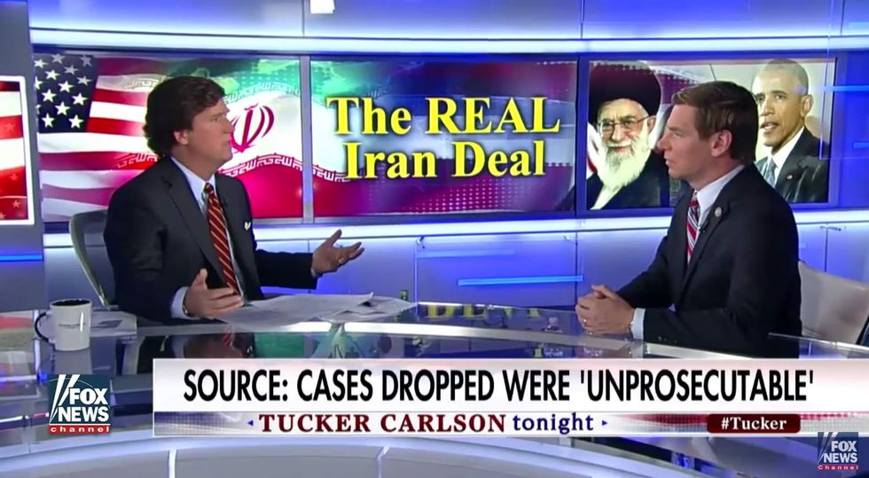 Tucker Carlson grills Dem over his continued support of Obama's Iran Deal, despite apparent lies
