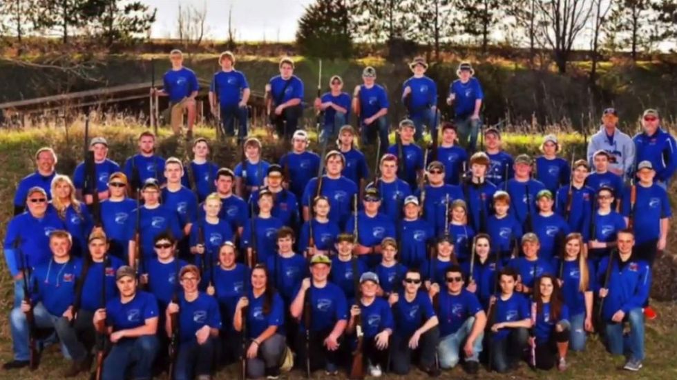 Trap team photo banned from HS yearbook — because guns. But team supporters don't stand for it.