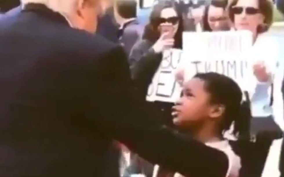 Trump-haters love clip of girl calling him a 'disgrace to the world.' But there's one big problem.
