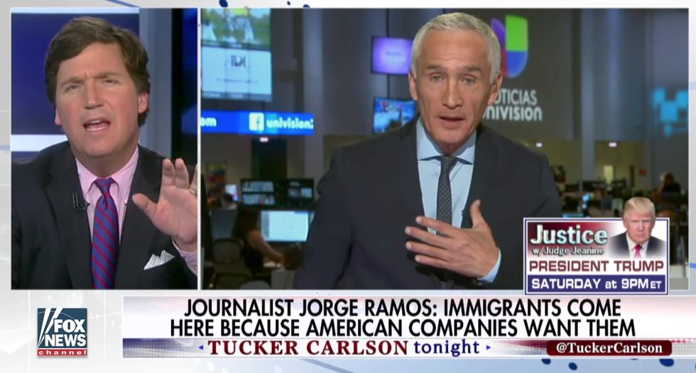 Watch: Tucker Carlson corners Jorge Ramos with facts during tense debate on illegal immigration