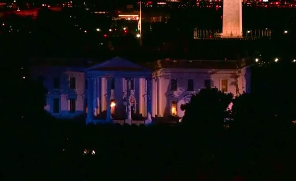 Trump lights White House blue to honor fallen police — something Obama wouldn't do