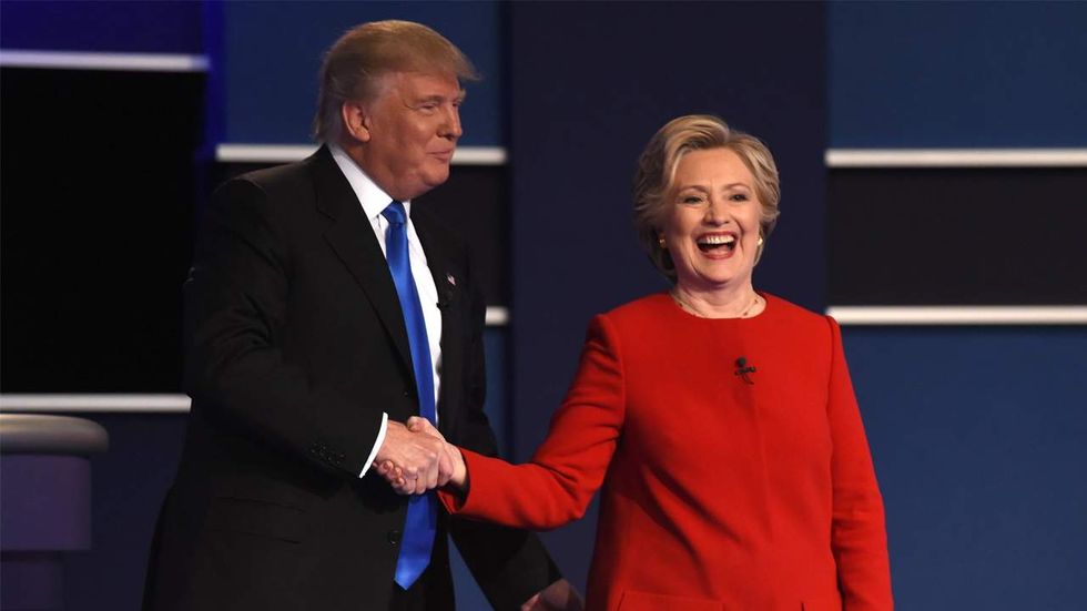 Watch: Hillary Clinton hilariously practices avoiding Trump hugs in newly released debate-prep video