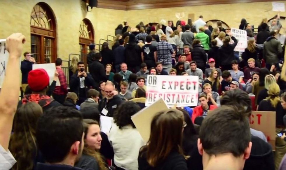 You'll love college's 'sanctions' for left-wing students after violent protest injured professor