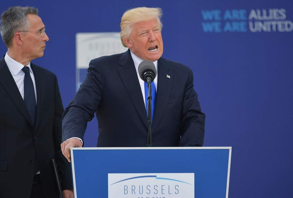 Trump chides — and possibly physically shoves — NATO allies at summit