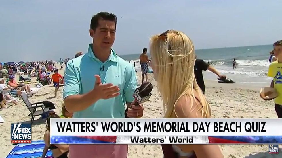 Watch: Jesse Watters quizzes Memorial Day beachgoers — and the results are hilarious and horrifying