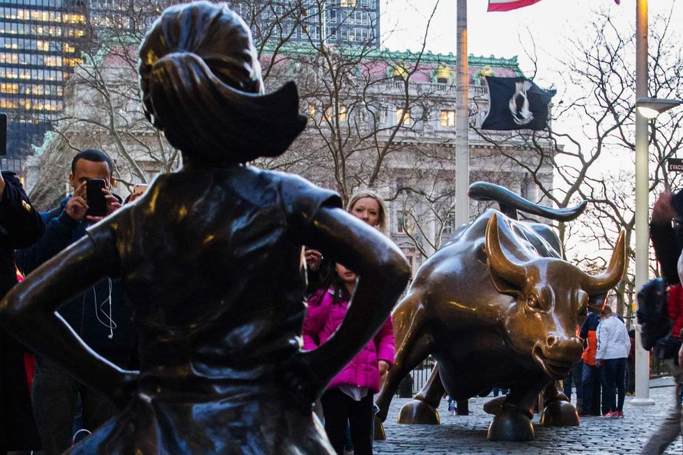 Wall Street's 'Fearless Girl' statue had an unwelcome companion, and feminists weren't happy