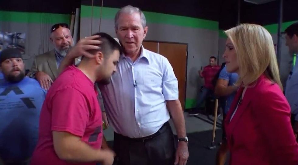 Watch: George W. Bush makes surprise visit to wounded veterans