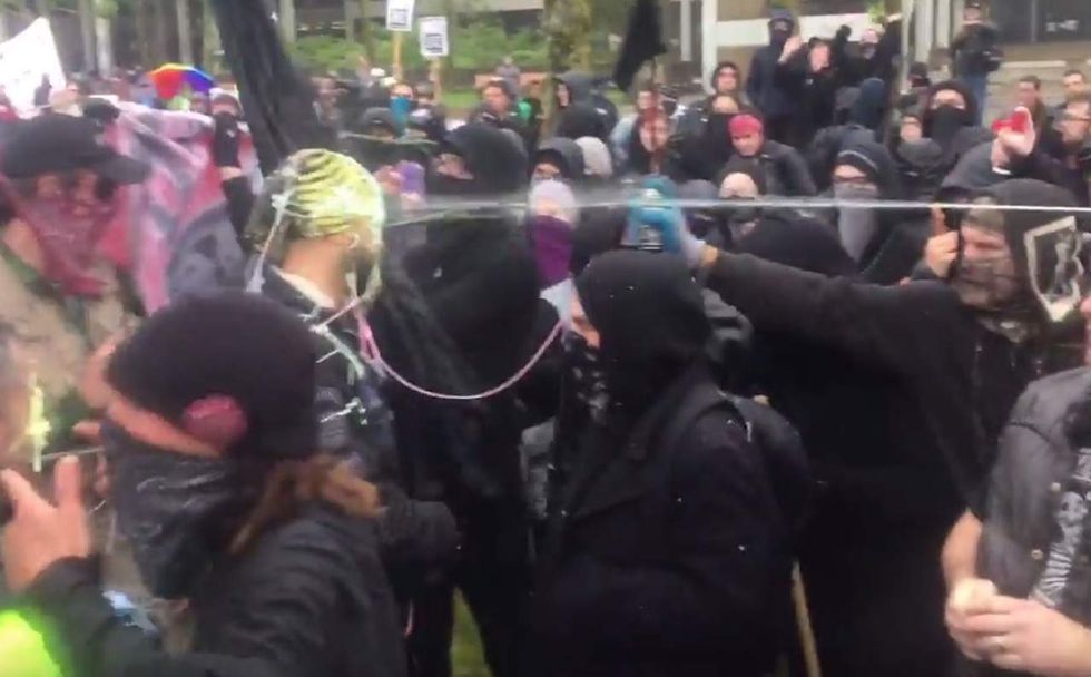 Pro-Trump group clashes with antifa members at Evergreen State: 'Hatred has taken over the campus