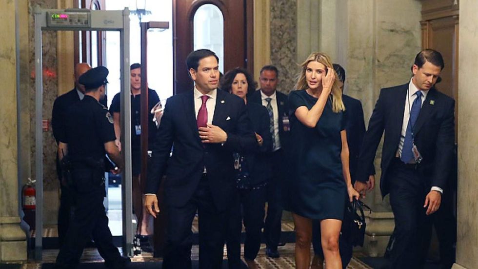 What’s the story behind Rubio and Ivanka Trump’s awkward hug?