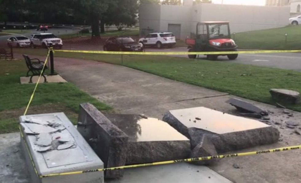 Driver topples brand-new Ten Commandments monument — apparently while livestreaming act: officials