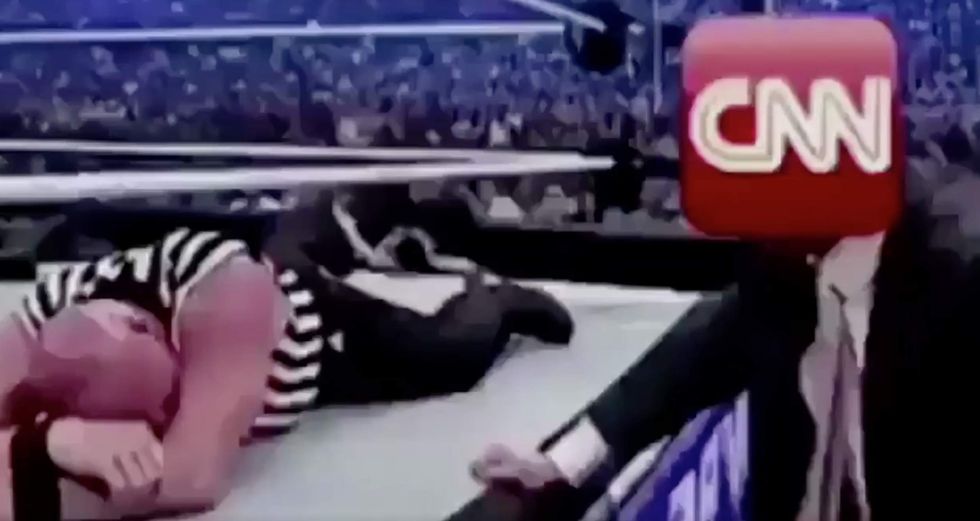CNN fires back at Trump after he tweets video of himself taking down CNN in wrestling match