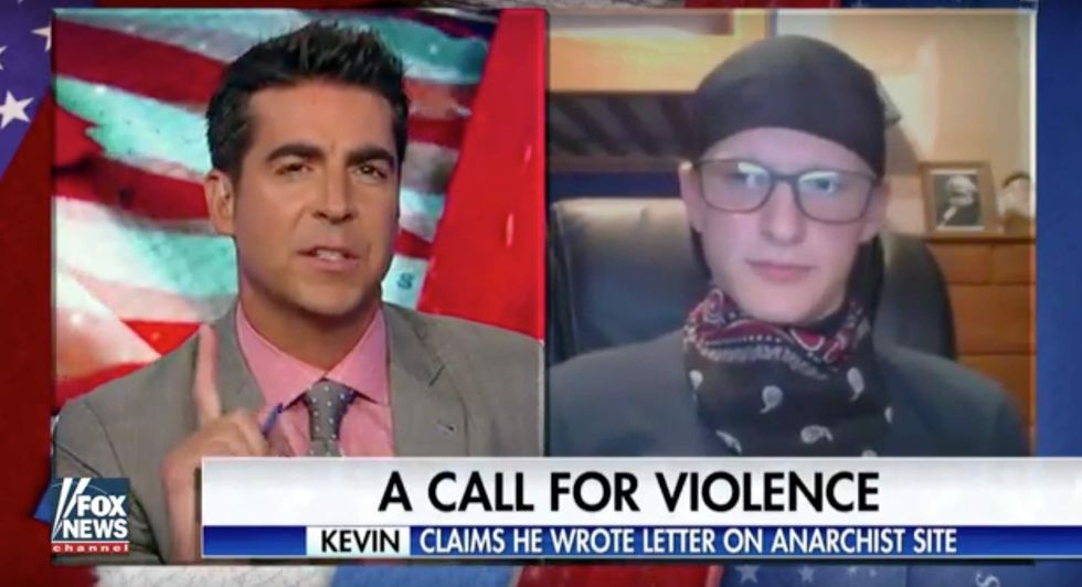 Watch: Jesse Watters uses facts to school Antifa member who wants to use violence against Trump