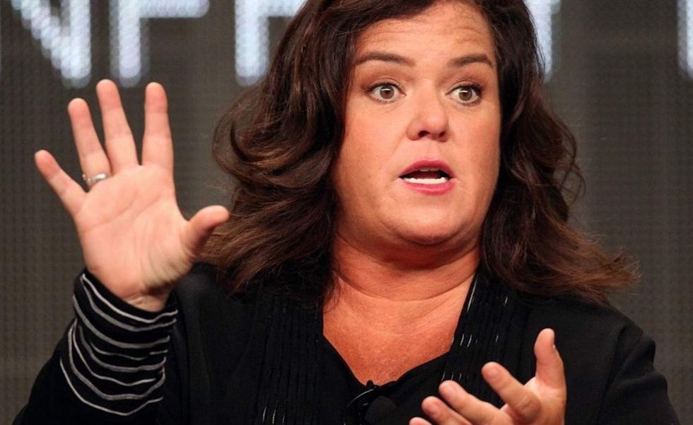 Rosie O'Donnell shares online game that lets players push Trump off a cliff. Reaction is rabid.