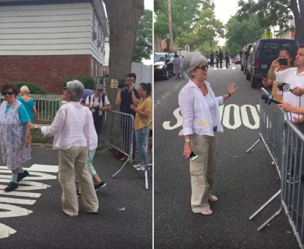 Watch: Queens woman confronts Mayor de Blasio for protesting in Germany in wake of cop's murder