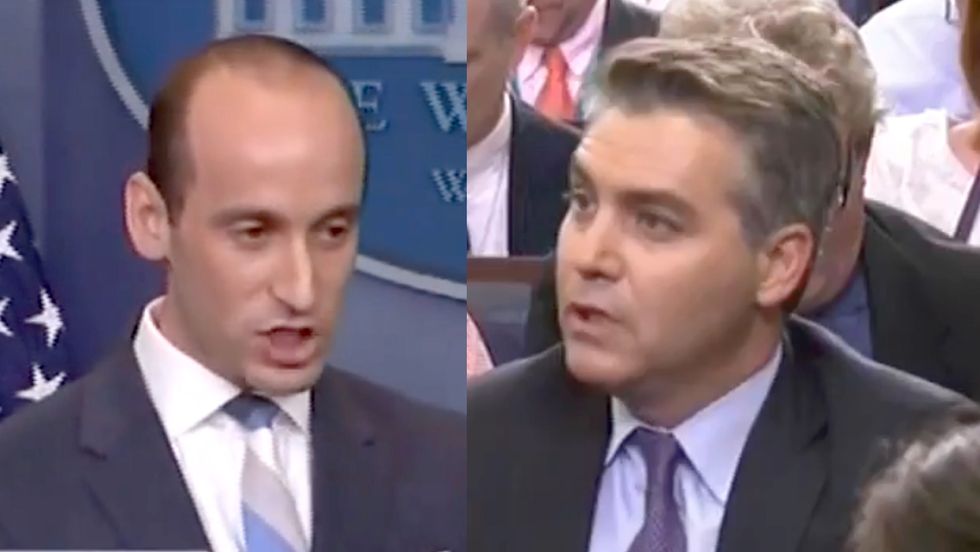 Watch: Stephen Miller shouts down and insults CNN's Jim Acosta over immigration