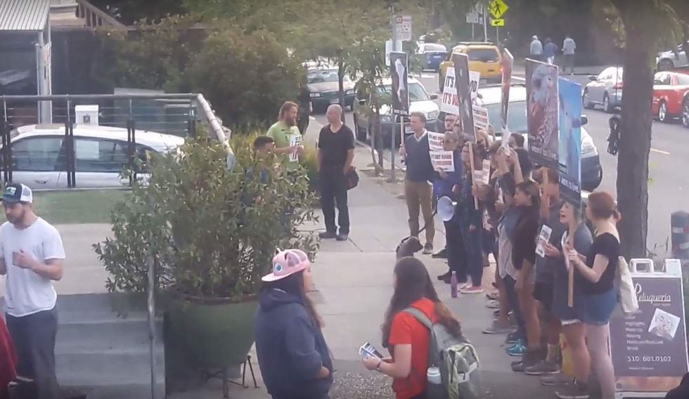 Animal-rights protesters harassed butcher shop for months. Check out how the shop finally caved.