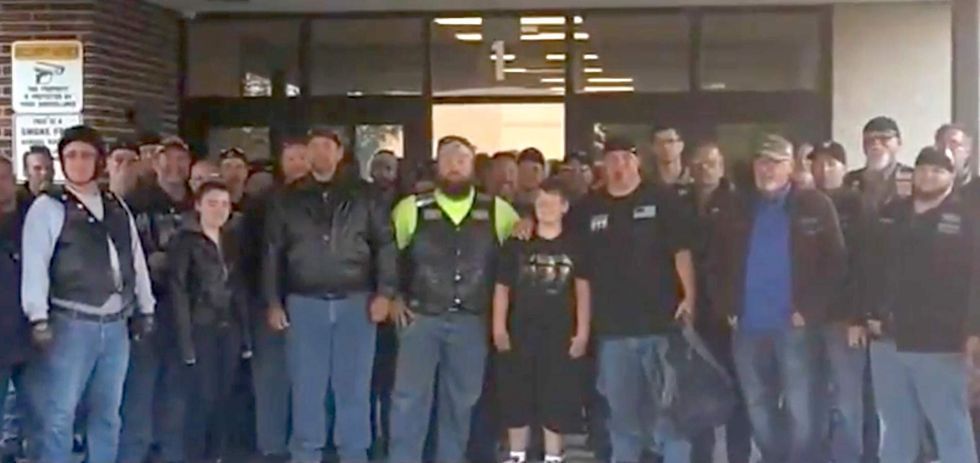 Here's why dozens of bikers showed up to escort a kid to school