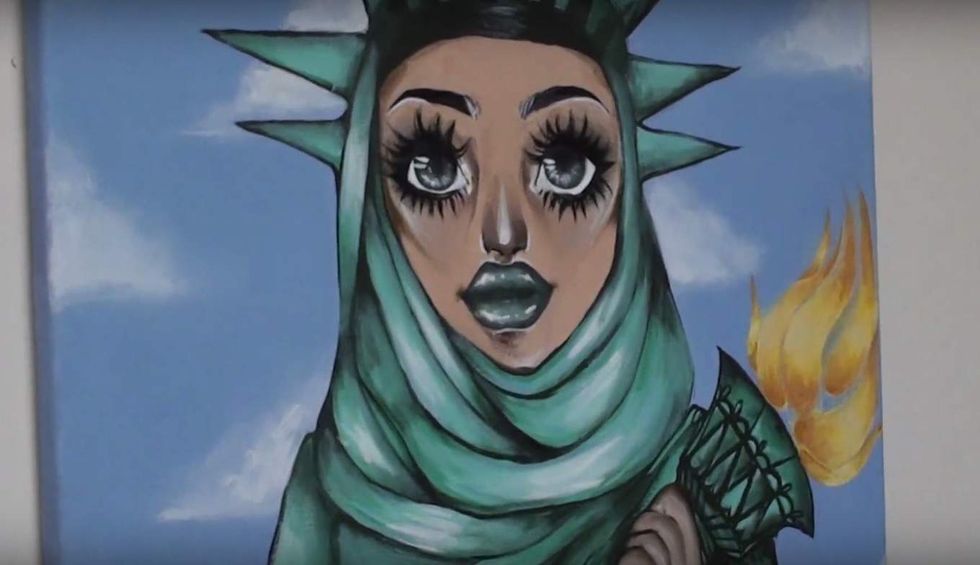 Painting of Statue of Liberty with hijab hangs in US rep's office — and some folks aren't happy