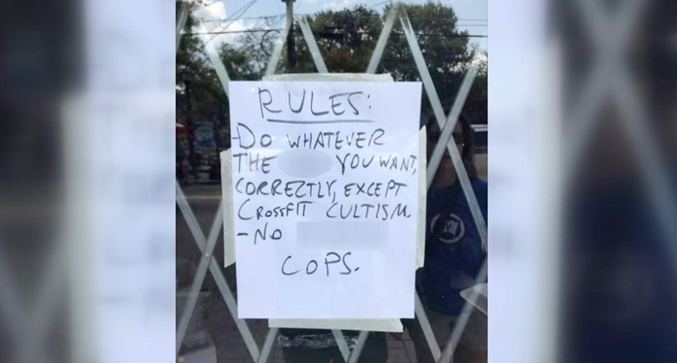 Atlanta gym stirs controversy with vulgar sign banning cops and military members from using facility