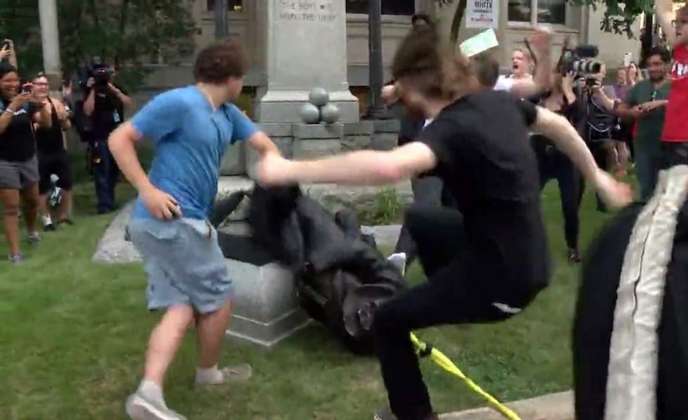 Sheriff: I'm coming after protesters who toppled Confederate statue and kicked, spit on it