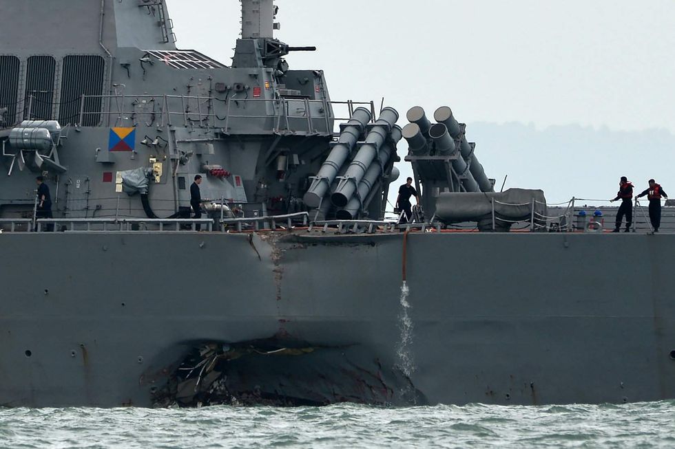 Navy not ruling out US warship collision with oil tanker as possible cyberattack
