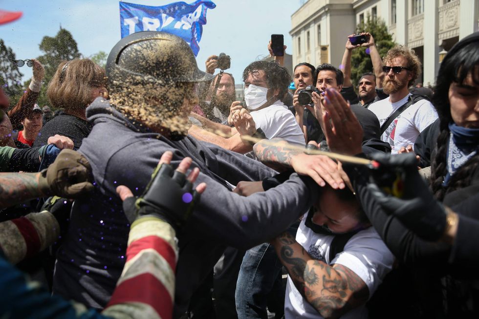 Pro-Trump and anti-Trump protesters clash in Berkeley