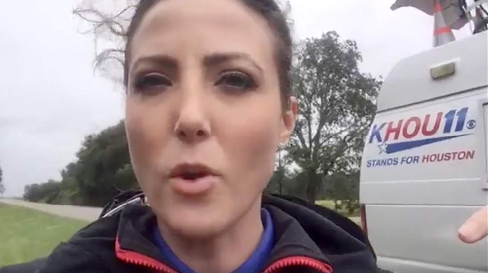 Houston reporter sees a trucker trapped by flooding — what she did next saved his life