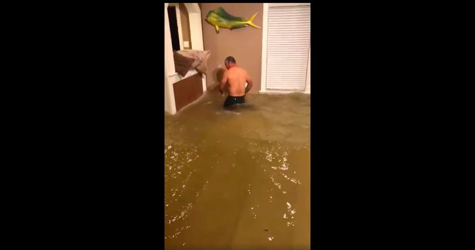 Watch: Houston man catches fish with bare hands in flooded living room