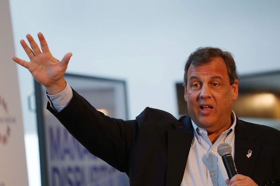 Gov. Chris Christie took swipes at both Donald Trump and Ted Cruz this morning
