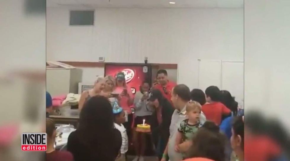 Strangers in a hurricane shelter throw birthday party for child displaced by Harvey