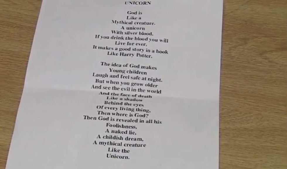 Poem blasting God as a 'lie' given to middle schoolers. Then fed-up parents fire back.