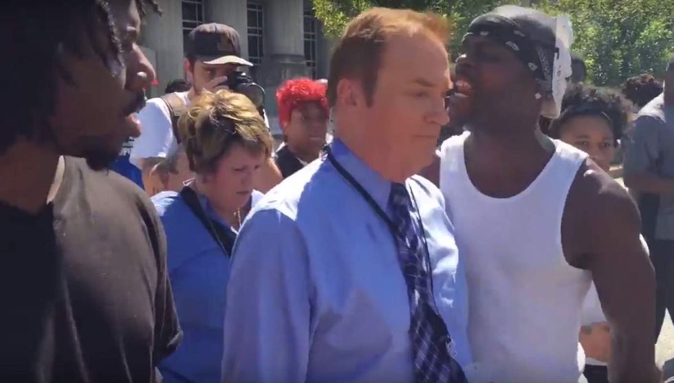 Watch what happens after St. Louis protester starts screaming in TV reporter's face: 'It was scary