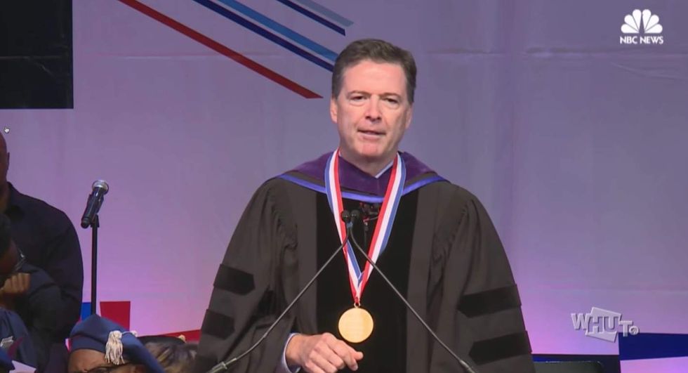 Protesters disrupt James Comey's convocation speech at Howard University