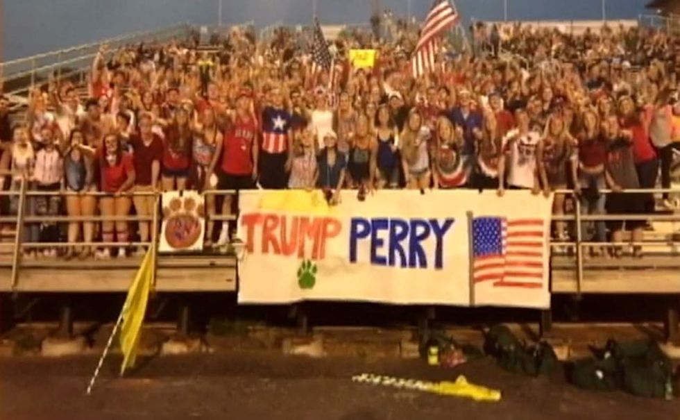 Check out 'Trump' banner at HS football game called 'intimidating,' condemned for 'sickening racism