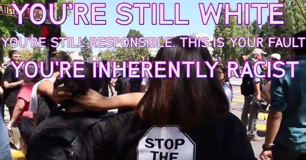 Female Antifa warrior blasts brother in arms for his 'white performativeness' — then it gets ugly