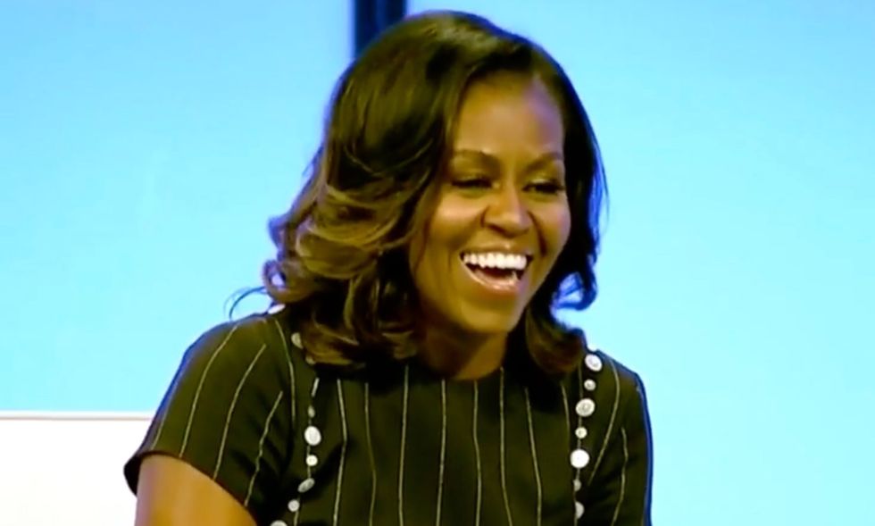 Michelle Obama makes veiled swipe at Trump compared to her husband