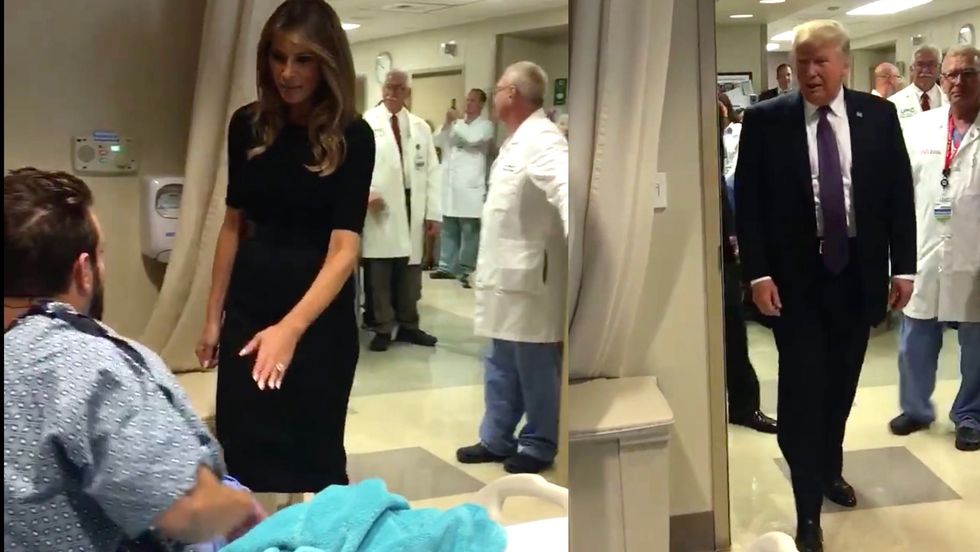 What this Las Vegas victim did when Trump visited him is getting millions of views