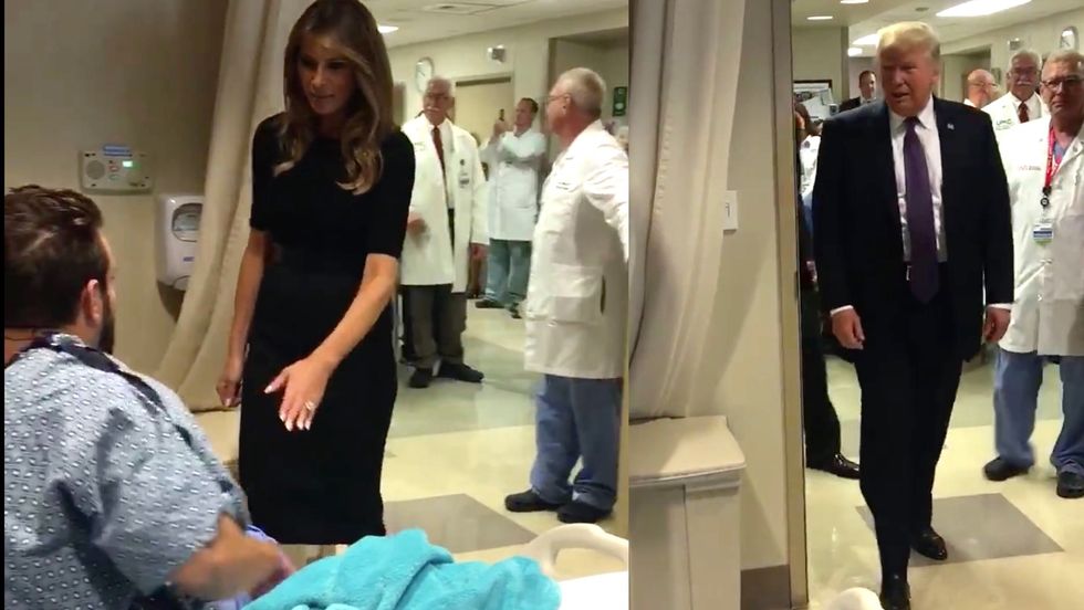What this Las Vegas victim did when Trump visited him is getting millions of views