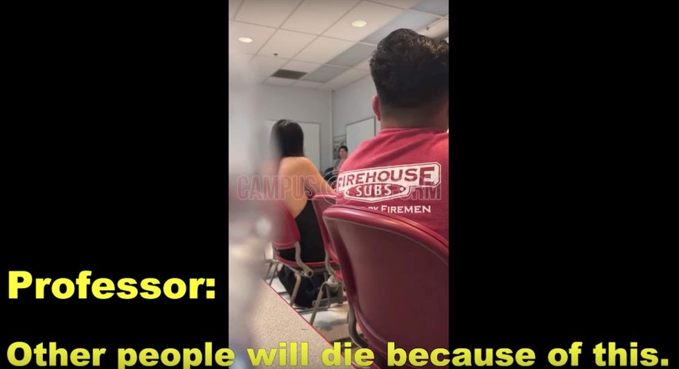 Watch: History professor caught on camera blaming Trump for Las Vegas massacre