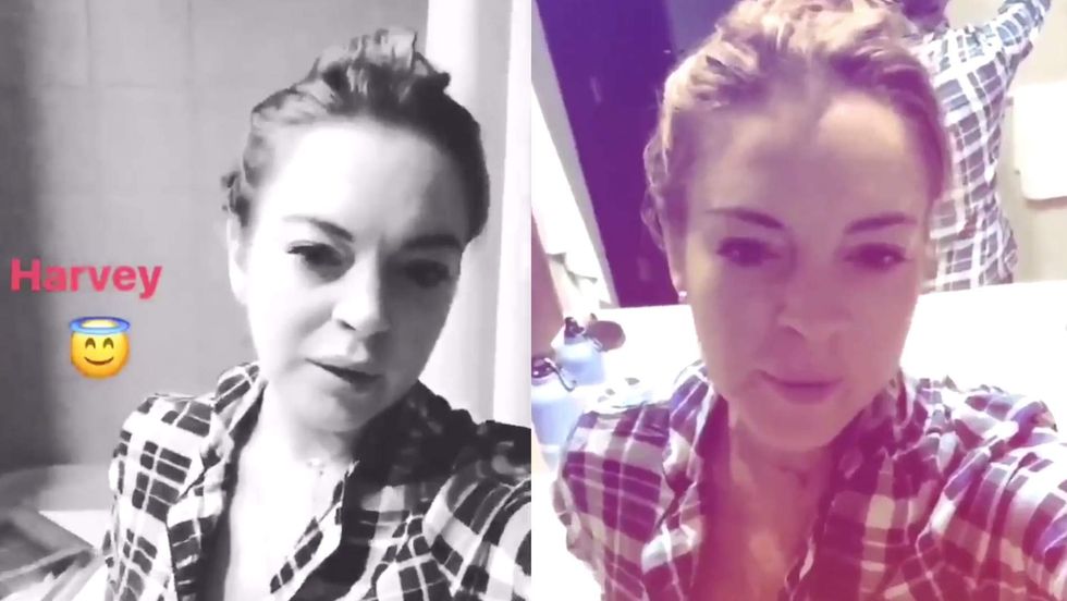 Lindsay Lohan posted this bizarre video about Harvey Weinstein — then deleted it