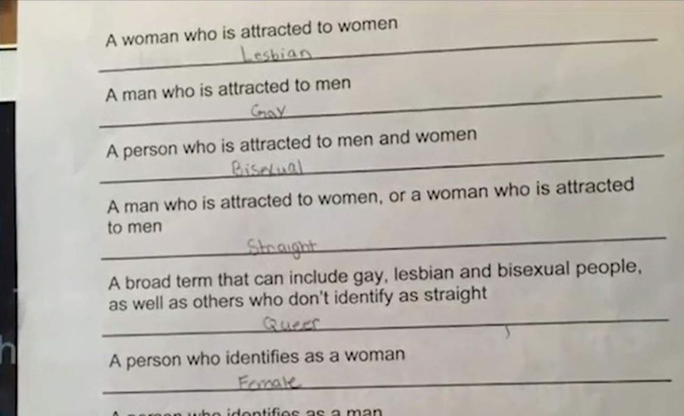 6th-grader's homework on gay, lesbian, transgender 'identity' leaves mother furious