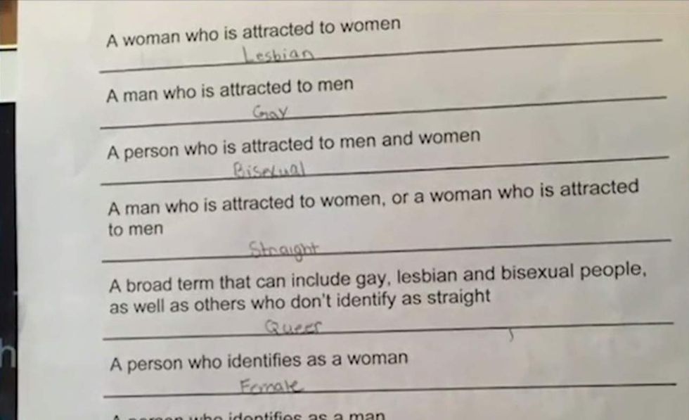 6th-grader's homework on gay, lesbian, transgender 'identity' leaves mother furious