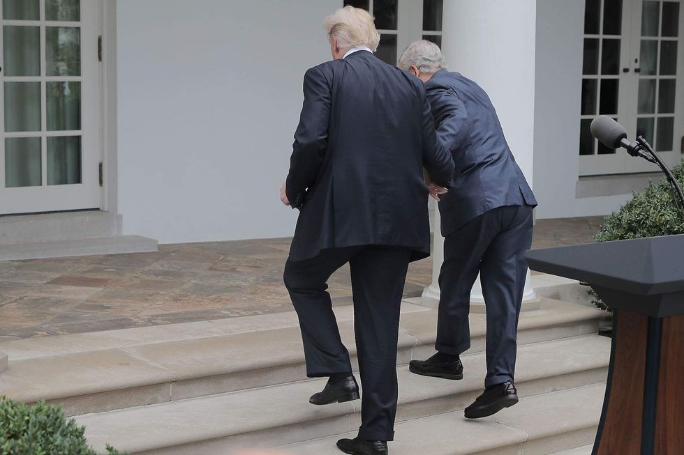 CNN reporter makes fun of polio survivor McConnell for needing Trump's help to climb steps