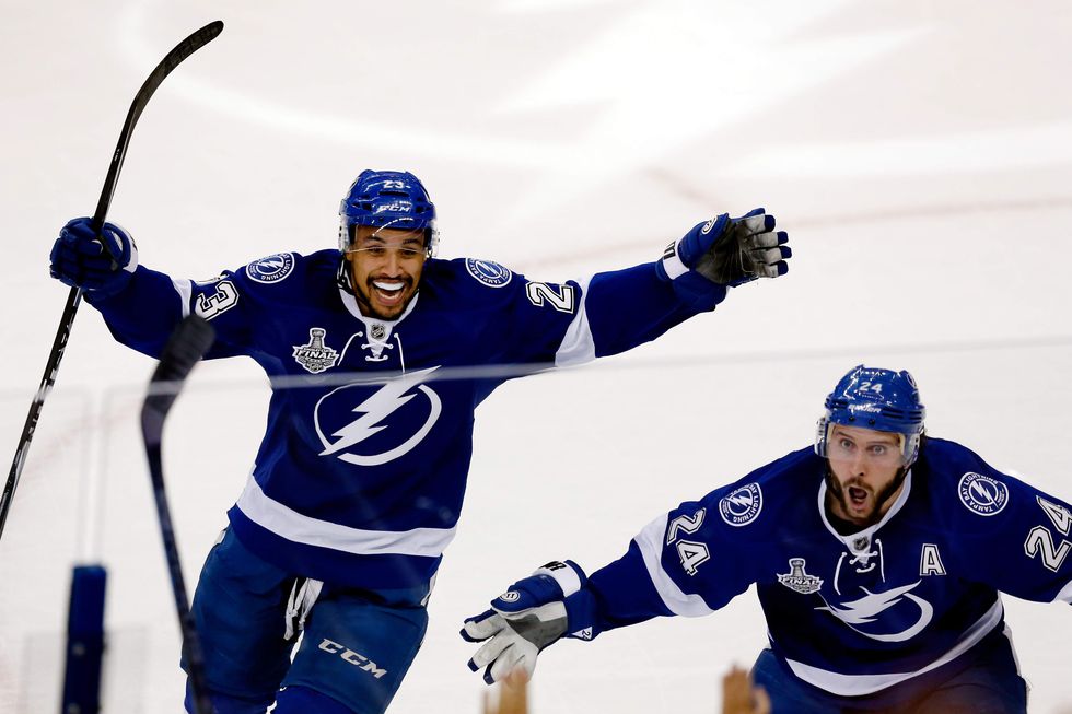 An NHL player ended his anthem protests in the most productive way possible