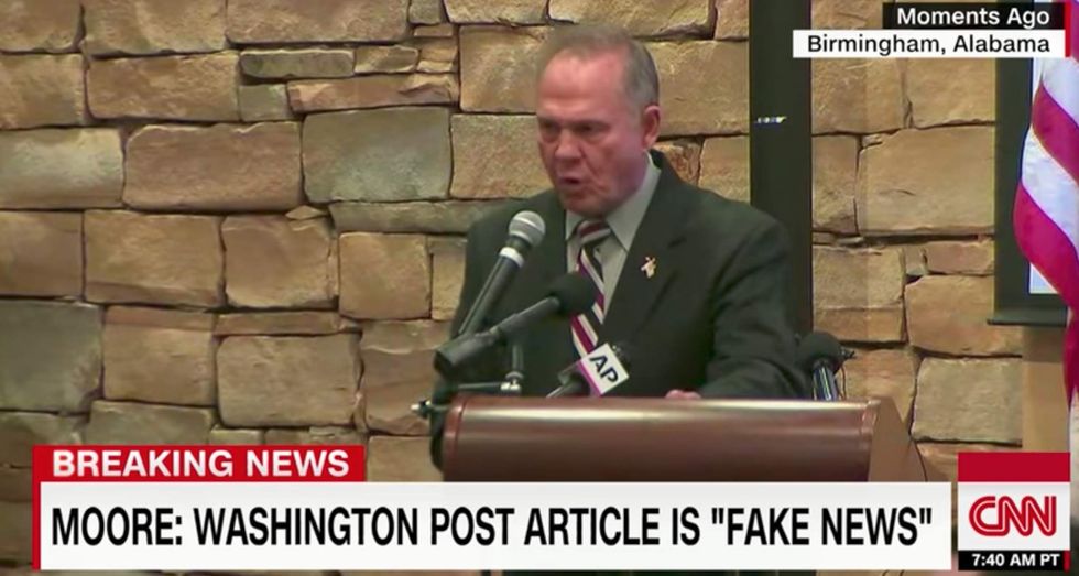Roy Moore responds to latest sexual abuse allegations in scathing statement targeting 'fake news' media