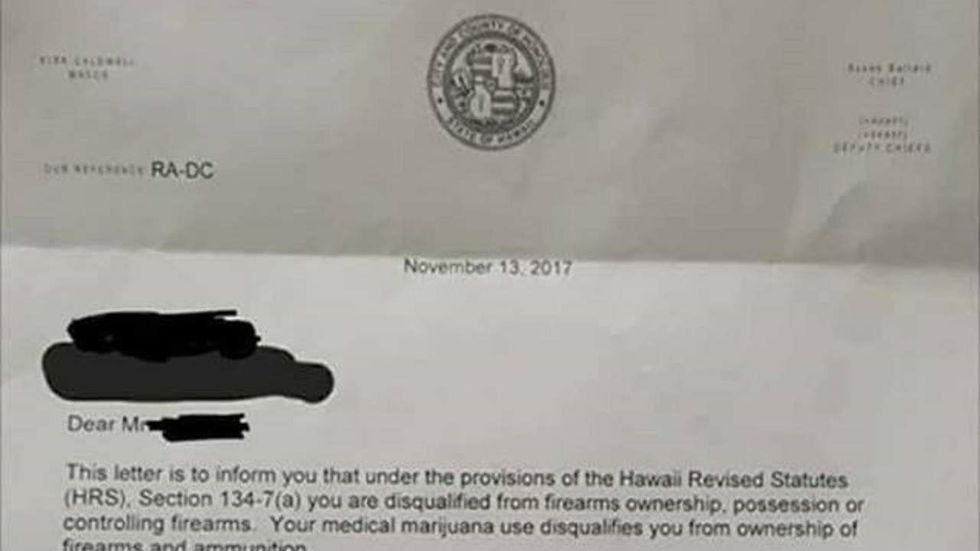 Honolulu police are forcing medical marijuana users to surrender their guns