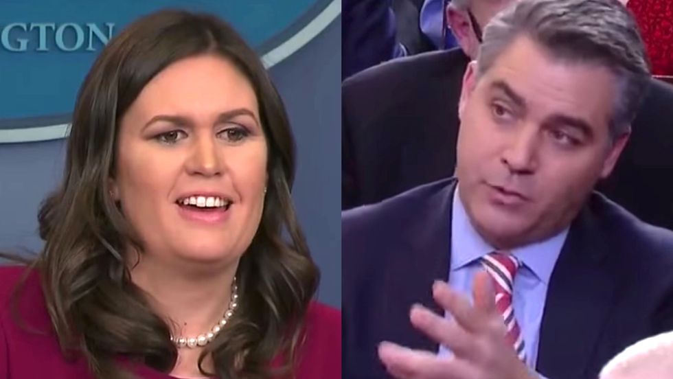 Sarah Huckabee Sanders berates Jim Acosta in fight over 'fake news' media
