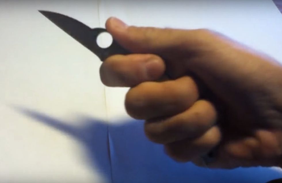 Knife-wielding man forces his way into pregnant woman's home. But she refuses to become a victim.